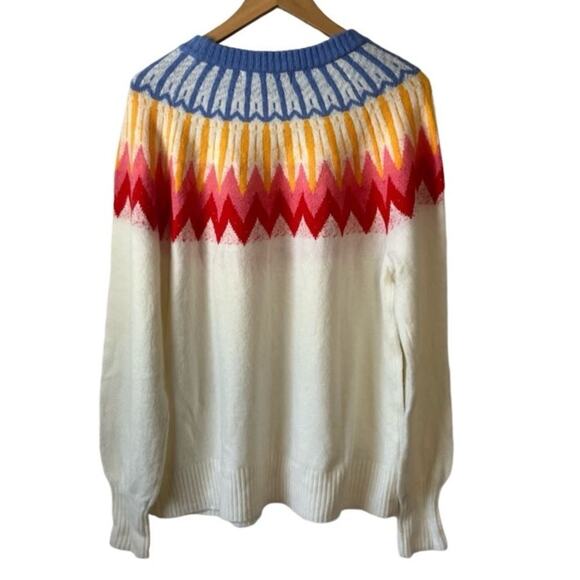 FRENCH CONNECTION Fair Isle Sweater in Ivory / Multi Size XXL Brand New MSRP $88 - Picture 7 of 8